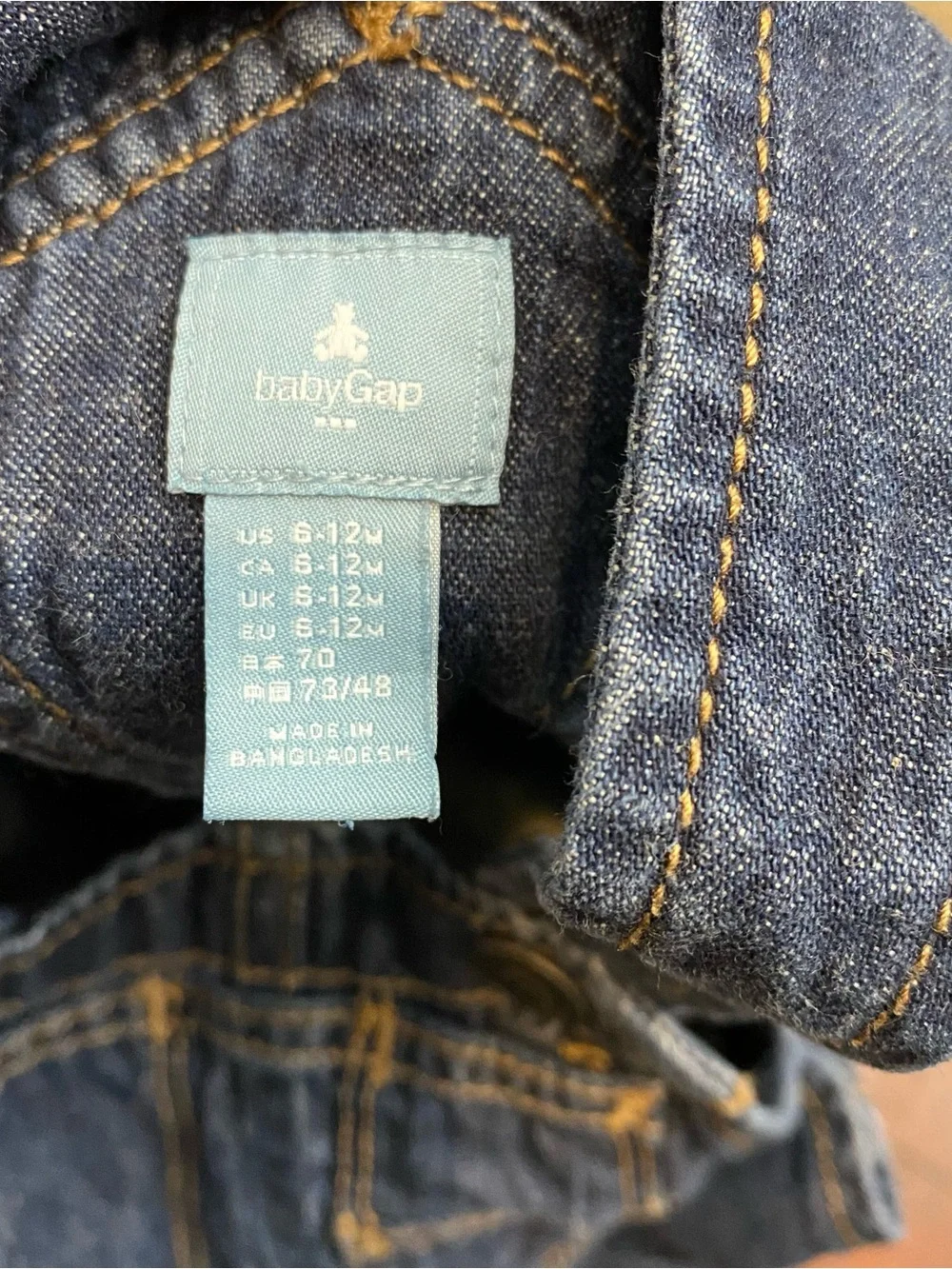 Baby Boy Bundle: Gap Denim Overalls (6-12M) & Chaps Plaid Button-Down (6M)